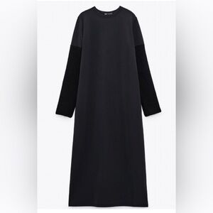 Zara TRICOT TRIMMED DRESS